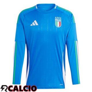 Maglia Italia Prima Manica Lunga Blu UEFA Euro 2024  Maglia Italia Prima Manica Lunga Blu UEFA Euro 2024