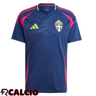 Maglia Svezia Seconda Blu Reale UEFA Euro 2024
