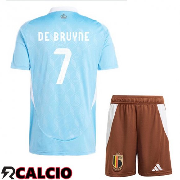 Maglia Belgio (DE BRUYNE 7) Bambino Seconda Blu UEFA Euro 2024