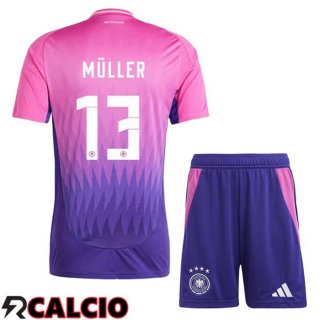 Maglia Germania (MÜLLER 13) Bambino Seconda Rosa Viola UEFA Euro 2024  Maglia Germania (MÜLLER 13) Bambino Seconda Rosa Viola UEFA Euro 2024
