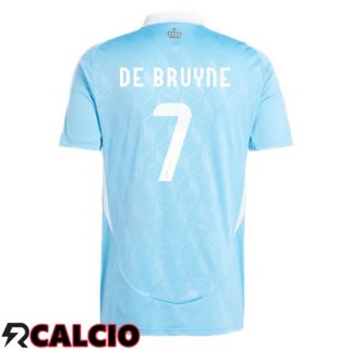 Maglia Belgio (DE BRUYNE 7) Seconda Blu UEFA Euro 2024