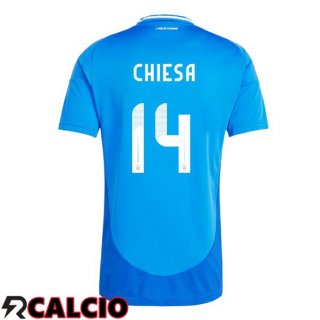 Maglia Italia (CHIESA 14) Prima Blu UEFA Euro 2024  Maglia Italia (CHIESA 14) Prima Blu UEFA Euro 2024