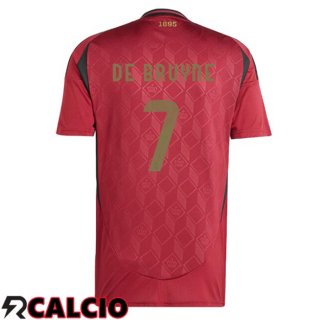 Maglia Belgio (DE BRUYNE 7) Prima Rosso UEFA Euro 2024