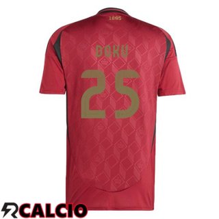 Maglia Belgio (DOKU 25) Prima Rosso UEFA Euro 2024