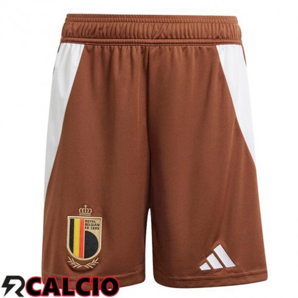 Pantaloncini Calcio Belgio Seconda Marrone 2024/2025  Pantaloncini Calcio Belgio Seconda Marrone 2024/2025