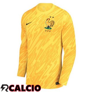 Maglie Calcio Francia Portiere Manica Lunga Giallo UEFA Euro 2024