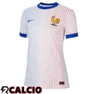 Maglie Calcio Francia Donna Seconda Bianco UEFA Euro 2024  Maglie Calcio Francia Donna Seconda Bianco UEFA Euro 2024