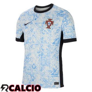 Maglie Calcio Portogallo Seconda Blu Bianco UEFA Euro 2024