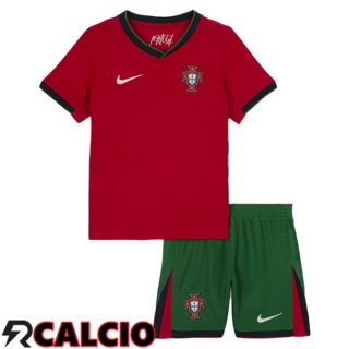 Maglie Calcio Portogallo Bambino Prima Rosso UEFA Euro 2024