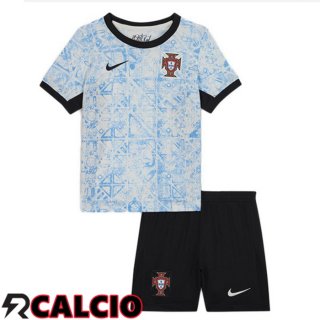 Maglie Calcio Portogallo Bambino Seconda Blu Bianco UEFA Euro 2024