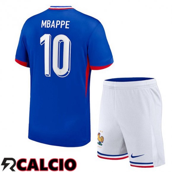 Maglia Francia (MBAPPE 10) Bambino Prima Blu UEFA Euro 2024