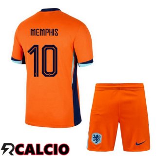 Maglia Paesi Bassi (MEMPHIS 10) Bambino Prima Arancia UEFA Euro 2024
