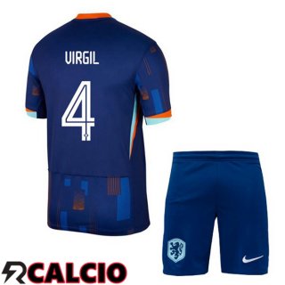 Maglia Paesi Bassi (VIRGIL 4) Bambino Seconda Blu Reale UEFA Euro 2024