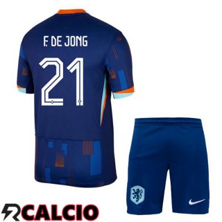 Maglia Paesi Bassi (F. DE JONG 21) Bambino Seconda Blu Reale UEFA Euro 2024