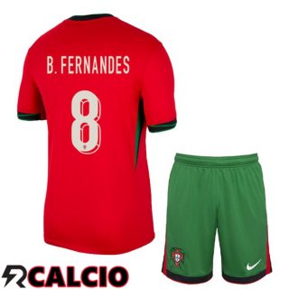 Maglia Portogallo (B. FERNANDES 8) Bambino Prima Rosso UEFA Euro 2024