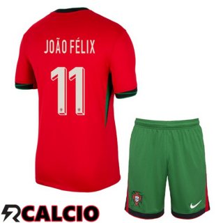 Maglia Portogallo (JOÃO FÉLIX 11) Bambino Prima Rosso UEFA Euro 2024