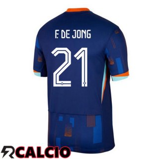 Maglia Paesi Bassi (F. DE JONG 21) Seconda Blu Reale UEFA Euro 2024