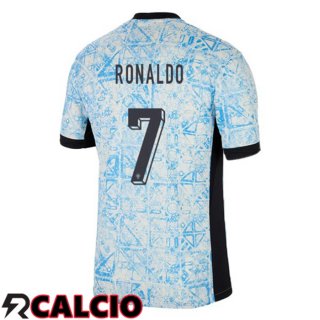 Maglia Portogallo (RONALDO 7) Seconda Blu Bianco UEFA Euro 2024