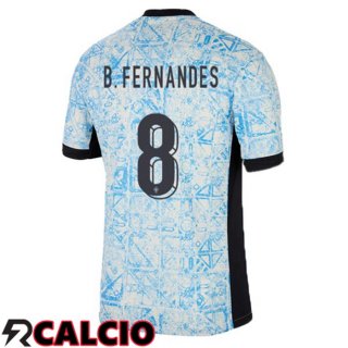 Maglia Portogallo (B. FERNANDES 8) Seconda Blu Bianco UEFA Euro 2024