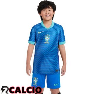 Maglie Calcio Brasile Bambino Seconda Blu 2024/2025