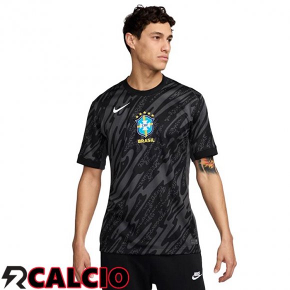 Maglie Calcio Brasile Portiere Nero 2024/2025  Maglie Calcio Brasile Portiere Nero 2024/2025