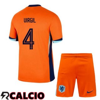 Maglia Paesi Bassi (VIRGIL 4) Bambino Prima Arancia 2024/2025