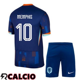 Maglia Paesi Bassi (MEMPHIS 10) Bambino Seconda Blu Reale 2024/2025