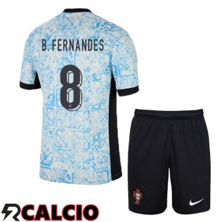 Maglia Portogallo (B. FERNANDES 8) Bambino Seconda Blu Bianco 2024/2025  Maglia Portogallo (B. FERNANDES 8) Bambino Seconda Blu Bianco 2024/2025