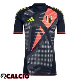 Maglie Calcio Belgio Portiere Nero UEFA Euro 2024