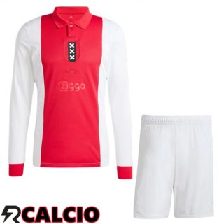 Maglia AFC Ajax Bambino Edizione 125°anniversario Manica Lunga Rosso Bianco