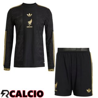 Maglia Nazionale Messico Bambino Manica Lunga Nero Giallo 2025/2026