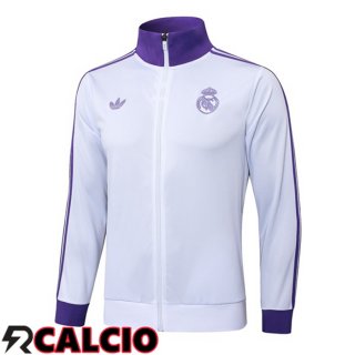 Giacca Calcio Real Madrid Viola Bianco 2025/2026  Giacca Calcio Real Madrid Viola Bianco 2025/2026