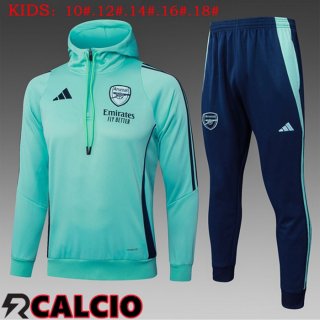 Giacca Con Cappuccio Tuta Calcio Arsenal Bambino Verde 2025/2026  Giacca Con Cappuccio Tuta Calcio Arsenal Bambino Verde 2025/2026