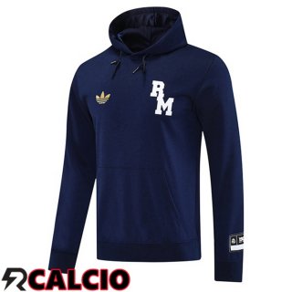 Felpa Con Cappuccio Real Madrid Blu Reale 2025/2026  Felpa Con Cappuccio Real Madrid Blu Reale 2025/2026