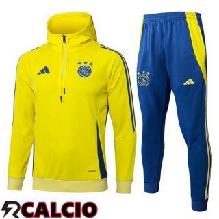 Tuta Calcio - Felpa Con Cappuccio AFC Ajax Giallo 2025/2026