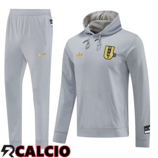Tuta Calcio - Felpa Con Cappuccio Manchester United Grigio 2025/2026