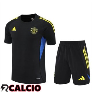 Insieme T Shirt Allenamento Manchester United + Pantaloncini Nero 2025/2026