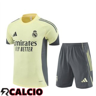 Insieme T Shirt Allenamento Real Madrid + Pantaloncini Giallo 2025/2026