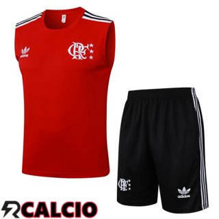 Canotta Allenamento Flamengo + Pantaloncini Rosso 2025/2026  Canotta Allenamento Flamengo + Pantaloncini Rosso 2025/2026