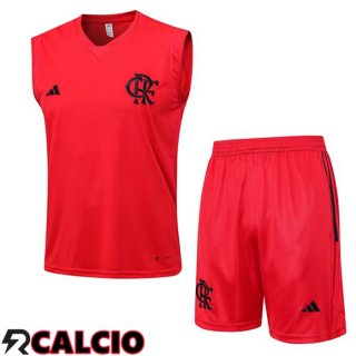 Canotta Calcio Flamengo + Pantaloncini Rosso 2023/2024  Canotta Calcio Flamengo + Pantaloncini Rosso 2023/2024