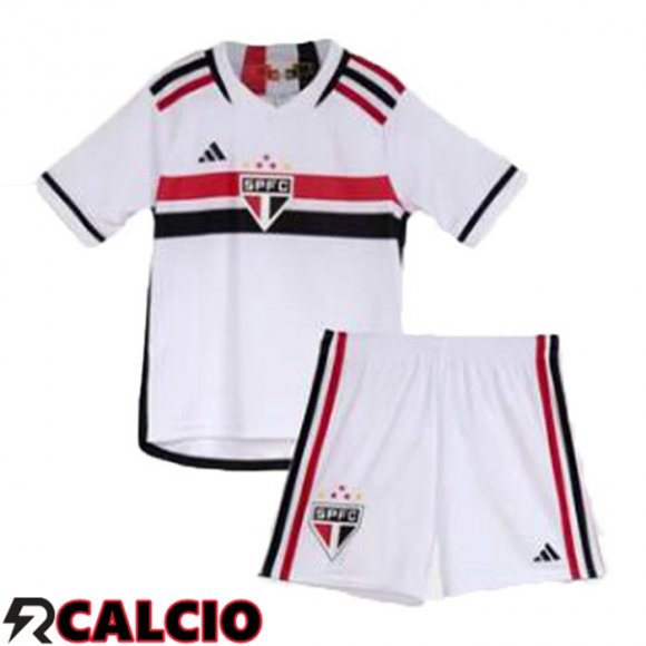 Prima Maglia Sao Paulo FC Bambino Bianco 2023/2024  Prima Maglia Sao Paulo FC Bambino Bianco 2023/2024