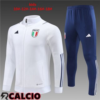 Insieme Tuta Calcio - Giacca Italia Bambino Bianco 2023/2024  Insieme Tuta Calcio - Giacca Italia Bambino Bianco 2023/2024