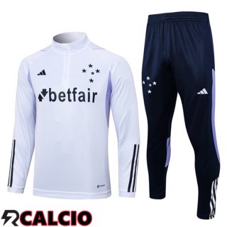 Insieme Tuta Calcio Cruzeiro EC Bianco 2023/2024  Insieme Tuta Calcio Cruzeiro EC Bianco 2023/2024