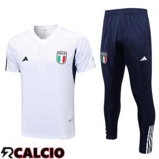 T Shirt Allenamento Italia + Pantaloni Bianco 2023/2024