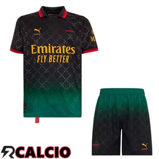 Quarto Maglia AC Milan Bambino Nero 2024/2025