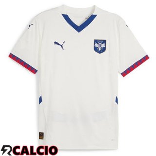 Maglie Calcio Serbia Seconda Bianco UEFA Euro 2024