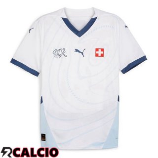 Maglie Calcio Svizzero Seconda Bianco UEFA Euro 2024
