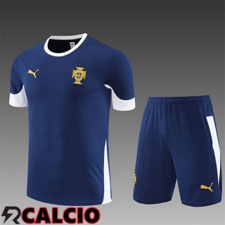 Insieme T Shirt Allenamento Portogallo Bambino Blu Reale 2025/2026  Insieme T Shirt Allenamento Portogallo Bambino Blu Reale 2025/2026