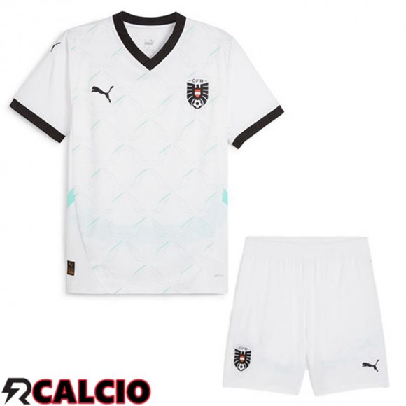 Maglie Calcio Austria Bambino Seconda Bianco 2024/2025