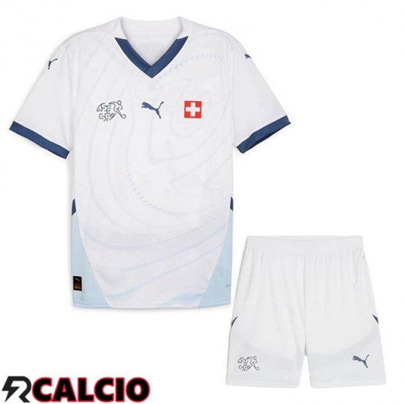 Maglie Calcio Svizzero Bambino Seconda Bianco 2024/2025